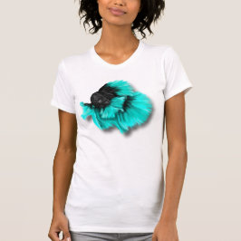 Schwarzer und Aquamariner Bettfisch T-Shirt