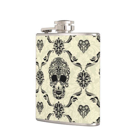 Schwarzer und Beiger Blumenzucker Flachmann (Links)