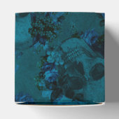 Schwarzer und Blauer Gothischer Blumenschädel Geschenkschachtel (Oben)