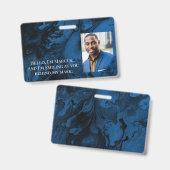 Schwarzer und blauer Marmor Hallo Hinter der Maske Ausweis (Vorder- & Rückseite)