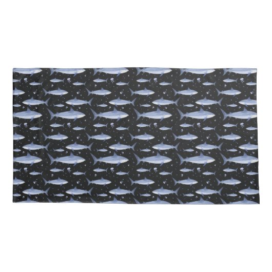 Schwarzer und blauer Name + Farbmonogramm Kissenbezug (Rückseite-Links)