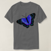 Schwarzer und blauer Schmetterling 3 T-Shirt (Design vorne)