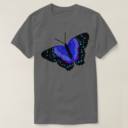 Schwarzer und blauer Schmetterling 3 T-Shirt (Design vorne)