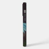 Schwarzer und blauer Schmetterling iPhone Hülle (Linke Seite)