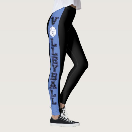 Schwarzer und blauer Streifen mit dunkelblauem Leggings (Rechts)