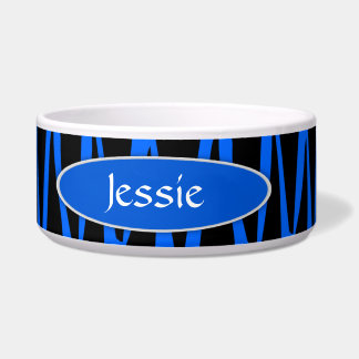 Schwarzer und blauer Zebra Stripes Napf