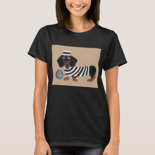 Schwarzer und brauner Dachshund-Leckereien-Dieb Kn T-Shirt
