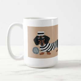 Schwarzer und Brauner Dachshund Leckerli Dieb Knas Kaffeetasse