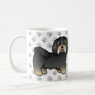 Schwarzer und brauner Havanese süßer Cartoon-Hund Kaffeetasse