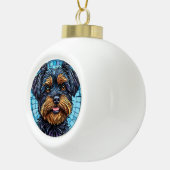 Schwarzer und brauner Terrier Hund Keramik Kugel-Ornament (Rechts)