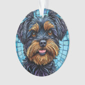 Schwarzer und brauner Terrier Hund Ornament (Vorderseite)