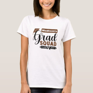Schwarzer und Brauner Text Weibliche Weißer Grad T-Shirt