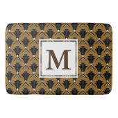 Schwarzer und Bronzekunst-Deko-geometrisches mit Badematte (Vorderseite)