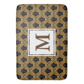 Schwarzer und Bronzekunst-Deko-geometrisches mit Badematte (Vorderseite Vertikal)