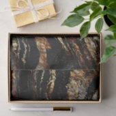 Schwarzer und dunkler Goldmarmor-Entwurf Seidenpapier (Geschenk)