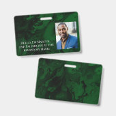 Schwarzer und dunkler grüner Marmor Hallo Hinter d Ausweis (Vorder- & Rückseite)