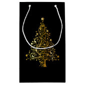 Schwarzer und Funkelnd Weihnachtsbaum Kleine Geschenktüte (Rückseite)