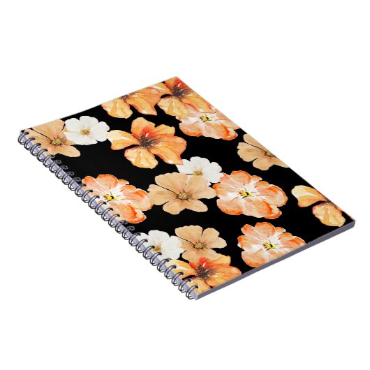 Schwarzer und geblüht Notebook Notizblock (Rechte Seite)