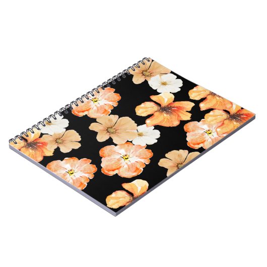 Schwarzer und geblüht Notebook Notizblock (Linke Seite)