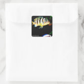 Schwarzer und gelber afrikanischer Kichlid Quadratischer Aufkleber (Tasche)