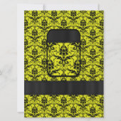 Schwarzer und gelber Damast Einladung (Rückseite)