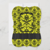 Schwarzer und gelber Damast Einladung (Rückseite)