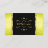 Schwarzer und gelber Glitzer Golden Verzierte Orna Visitenkarte (Vorderseite)