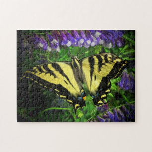 Schwarzer und gelber Schmetterling Puzzle