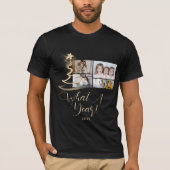 Schwarzer und glatter Glitzer Tree 5 Fotos T-Shirt (Vorderseite)