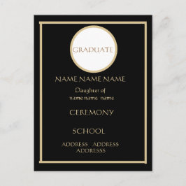 SCHWARZER UND GOLDABSCHLUSS, EINFÜGEN 4.25 X 5.6 POSTKARTE