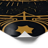 Schwarzer und goldener Art Deco Hintergrund Poster (Ecke)