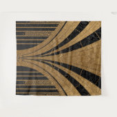 Schwarzer und goldener Art Deco-Hintergrund Wandteppich (Vorderseite (Horizontal))