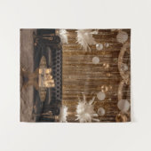 Schwarzer und goldener Art Deco Hintergrund Wandteppich (Vorderseite (Horizontal))