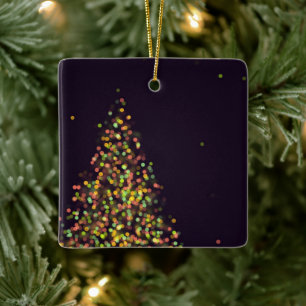 Schwarzer und goldener Christbaum Keramikornament