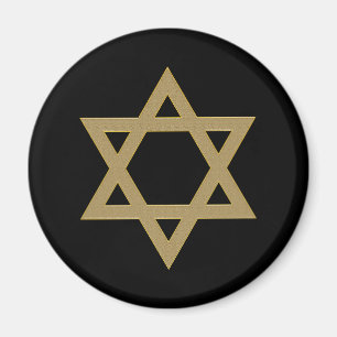 Schwarzer und goldener Davidstern Magen Dovid Magnet