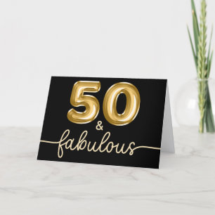 Schwarzer und goldener Glamour 50 und fantastisch Karte