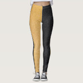 Schwarzer und goldener Glitzer Leggings (Vorderseite)