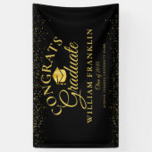 Schwarzer und goldener Glitzer Moderner Abschluss Banner (Vertikal)