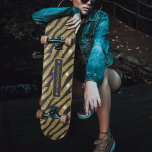 Schwarzer und goldener Glitzer Tier Zebra Tiger St Skateboard<br><div class="desc">Schwarz-Gold Glitzer Tiger Stripe Skateboard für Damen und Herren.</div>