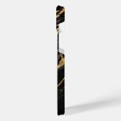 Schwarzer und goldener Granit iPhone Hülle (Linke Seite)