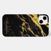 Schwarzer und goldener Granit iPhone Hülle (Rückseite (Horizontal))