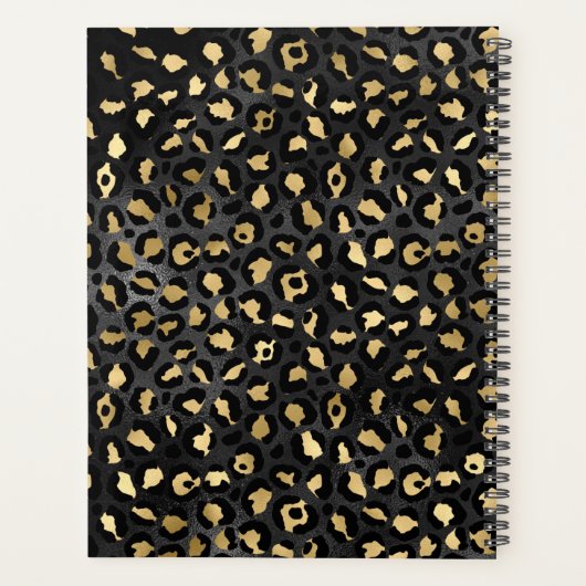 Schwarzer und goldener Leopard Pinselstrich Planer (Rückseite)