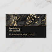 Schwarzer und goldener Marmor auf Black Gag Visitenkarte (Rückseite)