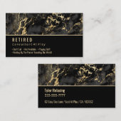 Schwarzer und goldener Marmor auf Black Gag Visitenkarte (Vorne/Hinten)