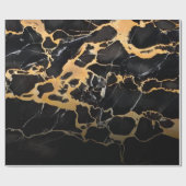 Schwarzer und goldener Marmor Geschenkpapier (Flach)