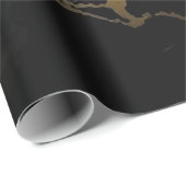 Schwarzer und goldener Marmor Geschenkpapier (Rolleneckpunkt)
