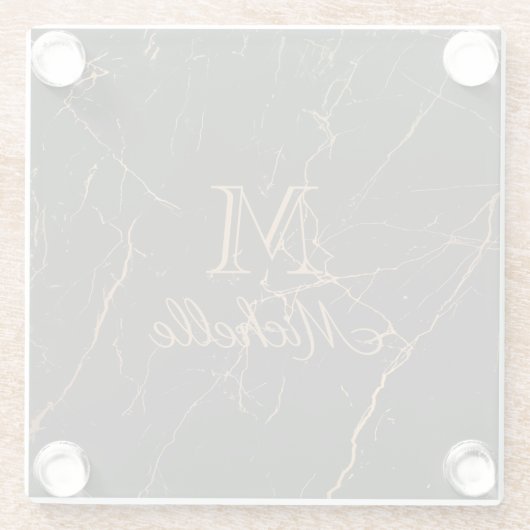 Schwarzer und goldener Marmor Glasuntersetzer (Rückseite)