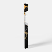 Schwarzer und goldener Marmor iPhone Hülle (Linke Seite)