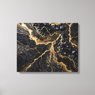 Schwarzer und goldener Marmor-Luxus-Leinwanddruck Leinwanddruck