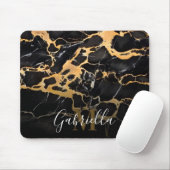 Schwarzer und goldener Marmor Mousepad (Mit Mouse)
